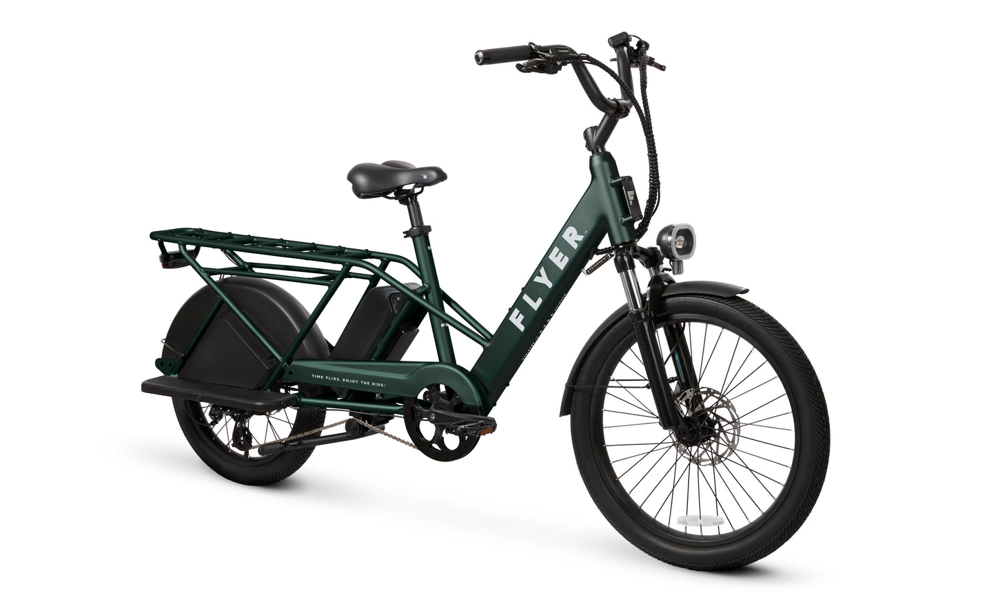 Flyer Via Pro Electric Cargo Bicycle LongTail, Top Speed 20mph