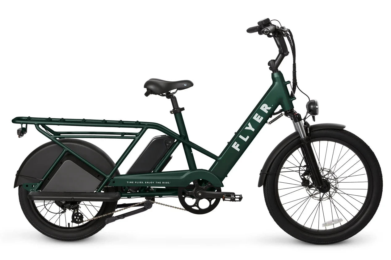 Flyer Via Pro Electric Cargo Bicycle LongTail, Top Speed 20mph