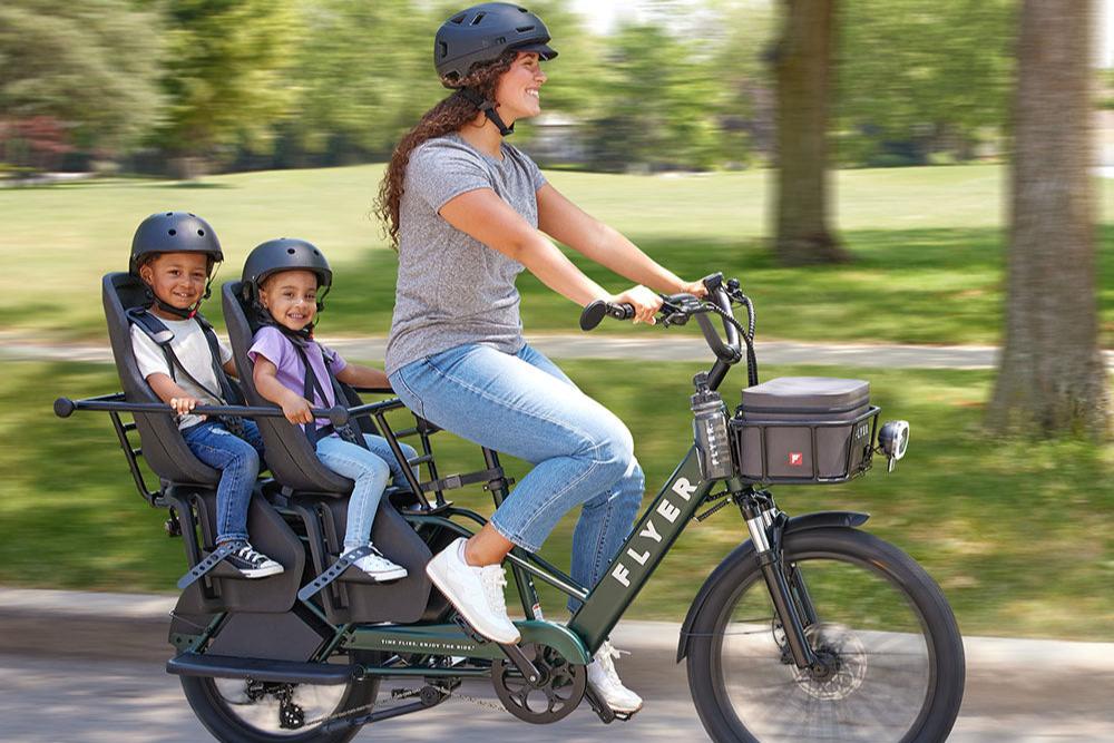 Flyer Via Pro Electric Cargo Bicycle LongTail, Top Speed 20mph