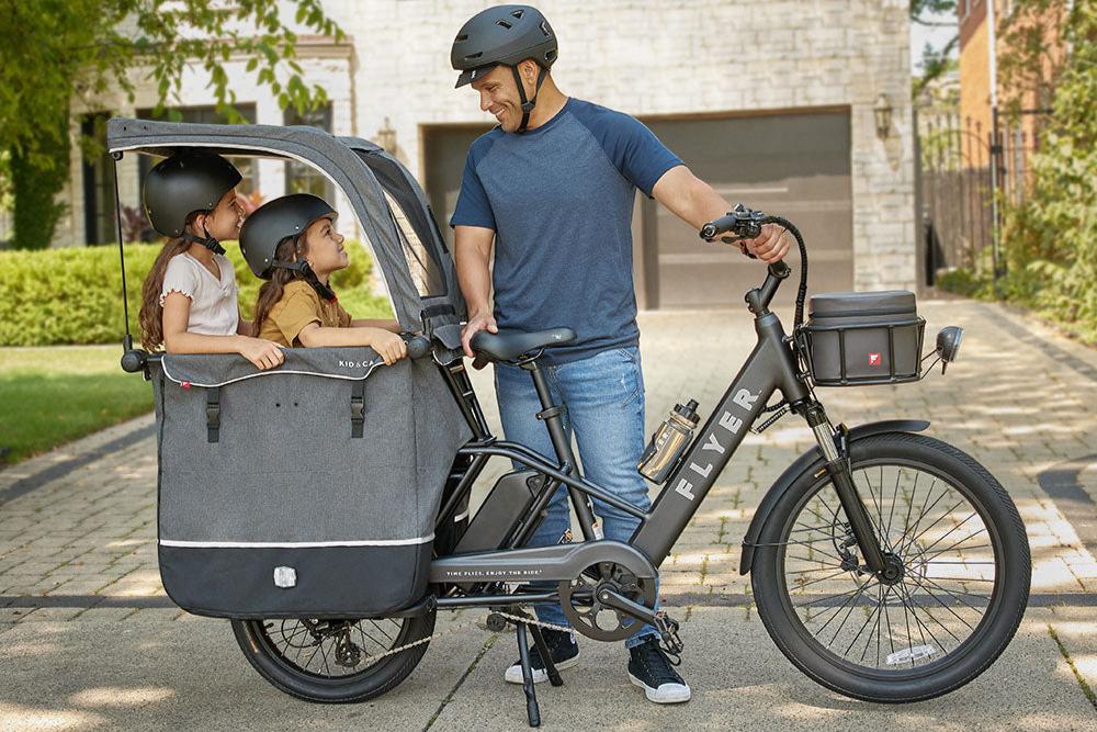 Flyer Via Pro Electric Cargo Bicycle LongTail, Top Speed 20mph