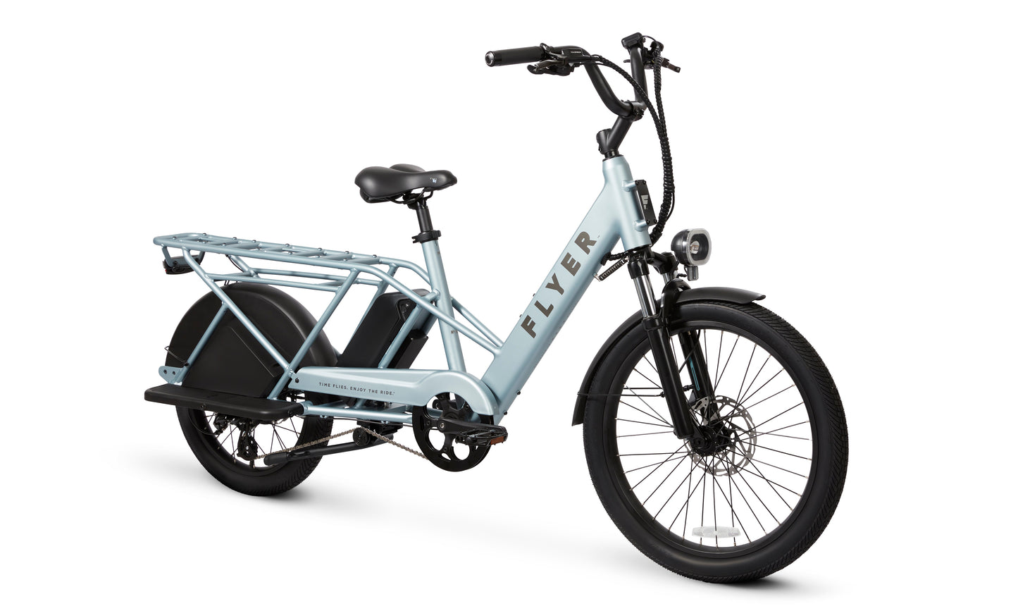 Flyer Via Pro Electric Cargo Bicycle LongTail, Top Speed 20mph