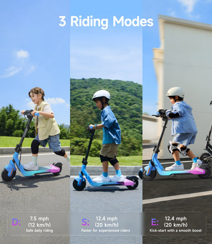 NAVEE K100 Max Kids E-scooter｜Find My｜Adjustable Heights｜15miles Eco-range｜12.4mph