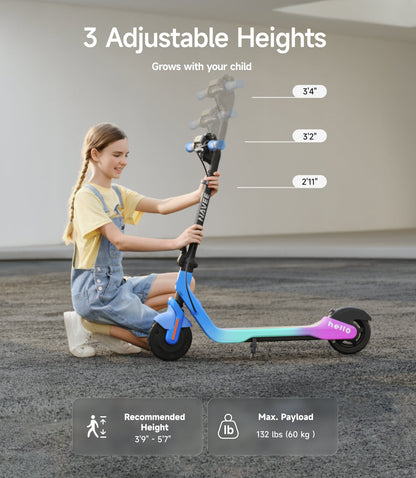 NAVEE K100 Max Kids E-scooter｜Find My｜Adjustable Heights｜15miles Eco-range｜12.4mph