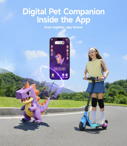 NAVEE K100 Max Kids E-scooter｜Find My｜Adjustable Heights｜15miles Eco-range｜12.4mph