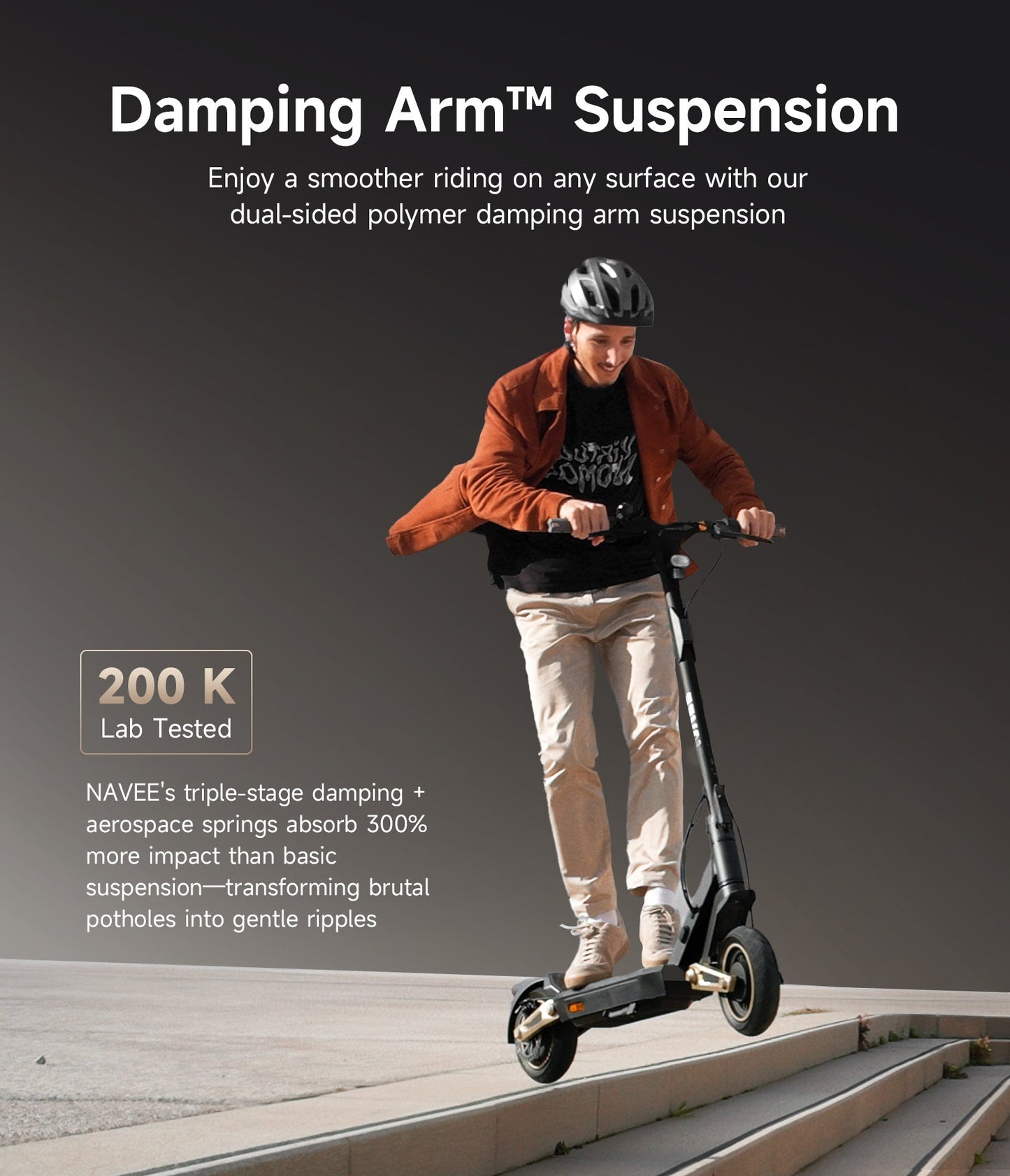 NAVEE ST3 Pro Electric Scooter｜Damping Arm™ Suspension｜46.6miles Eco-range｜1350W