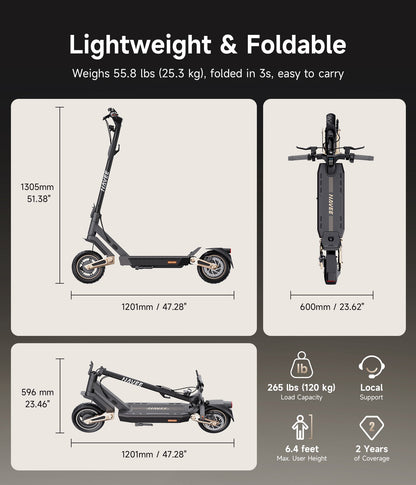 NAVEE ST3 Pro Electric Scooter｜Damping Arm™ Suspension｜46.6miles Eco-range｜1350W