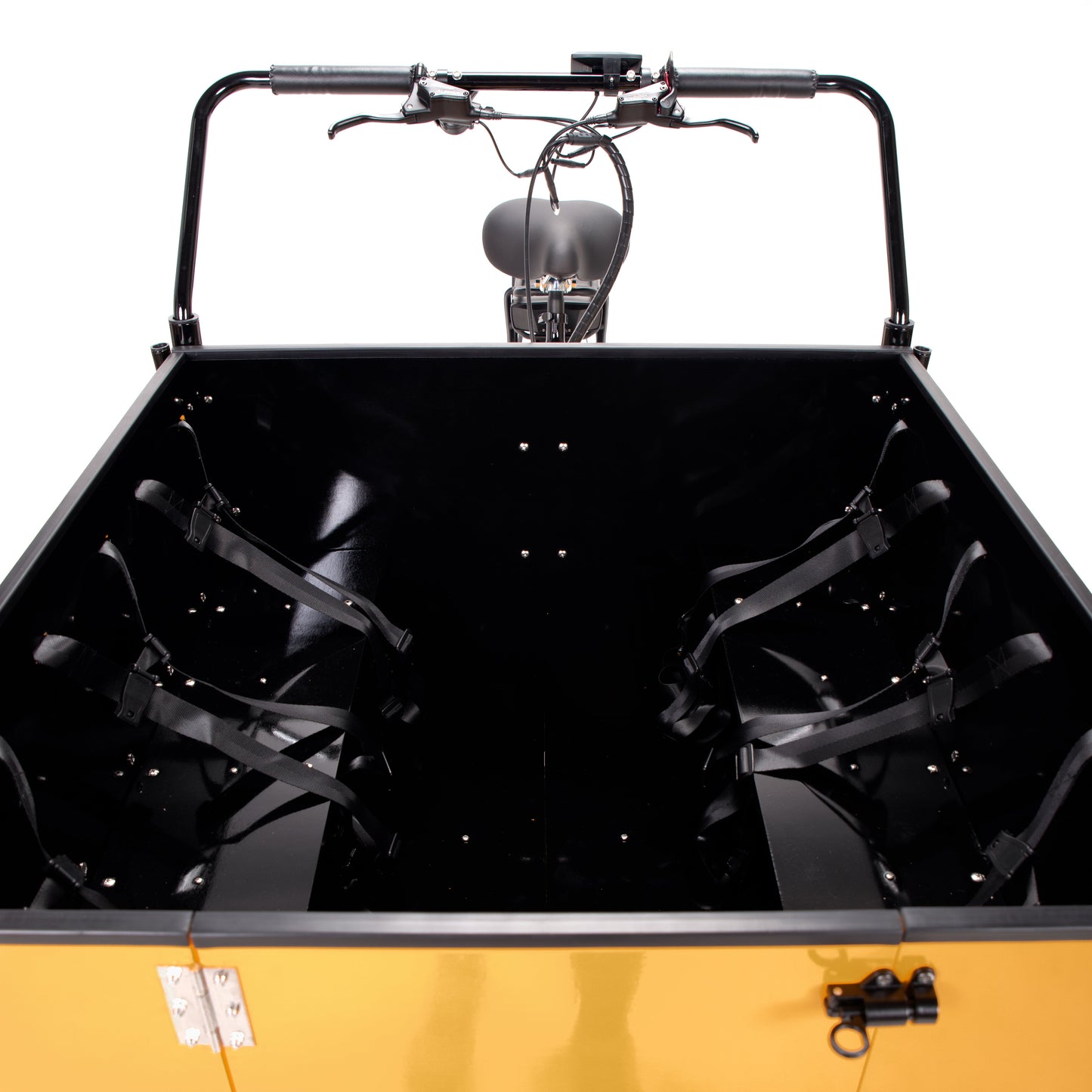 Preschool cargo bike for 6 kids #color_Classic Yellow & Black 