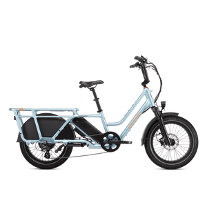 Right side view of a Metallic Blue RadWagon 5 electric cargo bike