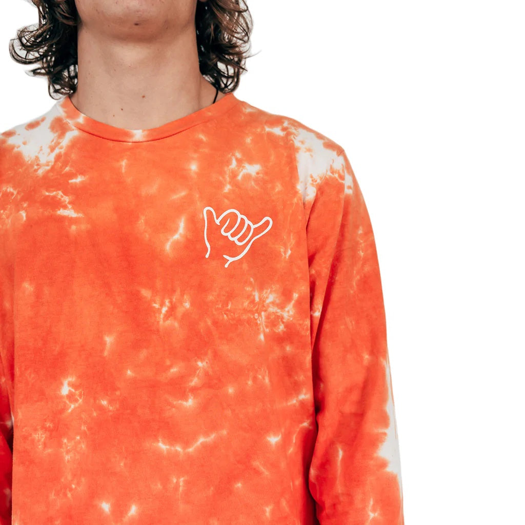 Orange tie dye hot sale long sleeve shirt